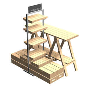 Tallboy-500mm-clothing-island-Trestle-table cd046c