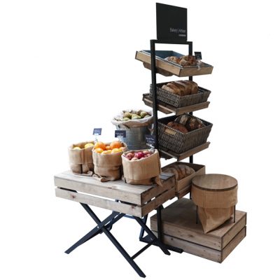 Central-display-with-tallboy-Fruit-and-veg-sack-stands
