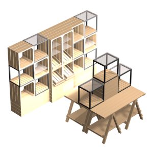 Chunky-Cube-wall-with-Trestle-island-room-set